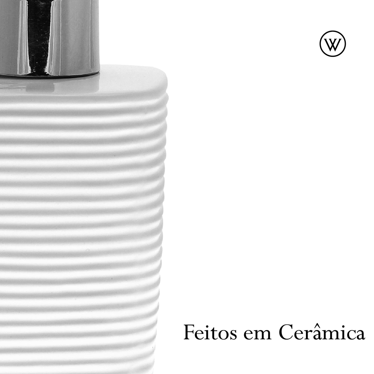 Conjunto 3 Peças para Banheiro Lines Branco - Wolff