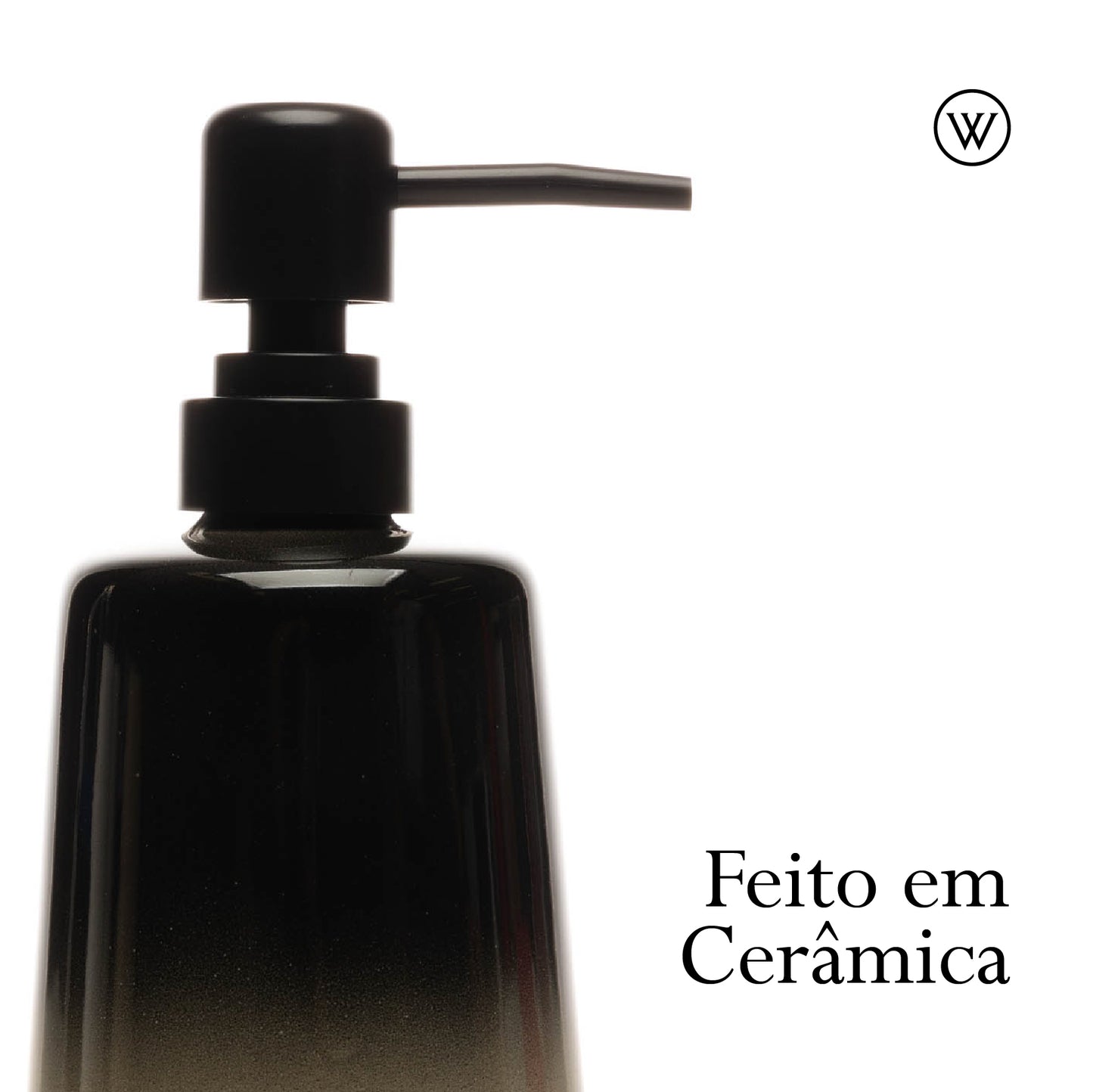 Conjunto 2 Peças para Banheiro de Cerâmica Degradê Bege e Preto - Wolff