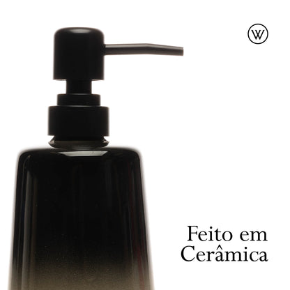 Conjunto 2 Peças para Banheiro de Cerâmica Degradê Bege e Preto - Wolff