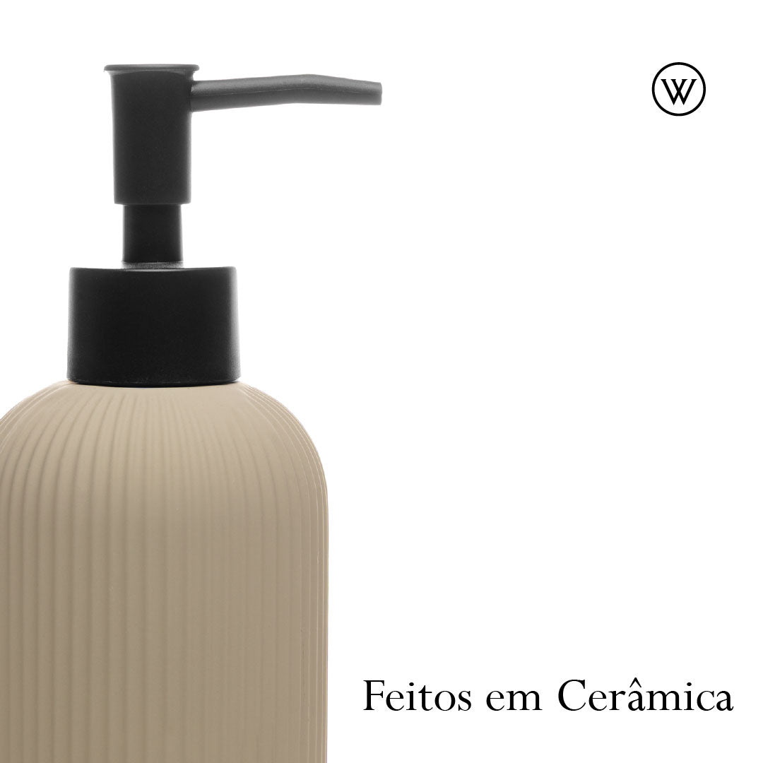Conjunto 3 Peças para Banheiro Soft Touch Sketch Nude Cerâmica - Wolff