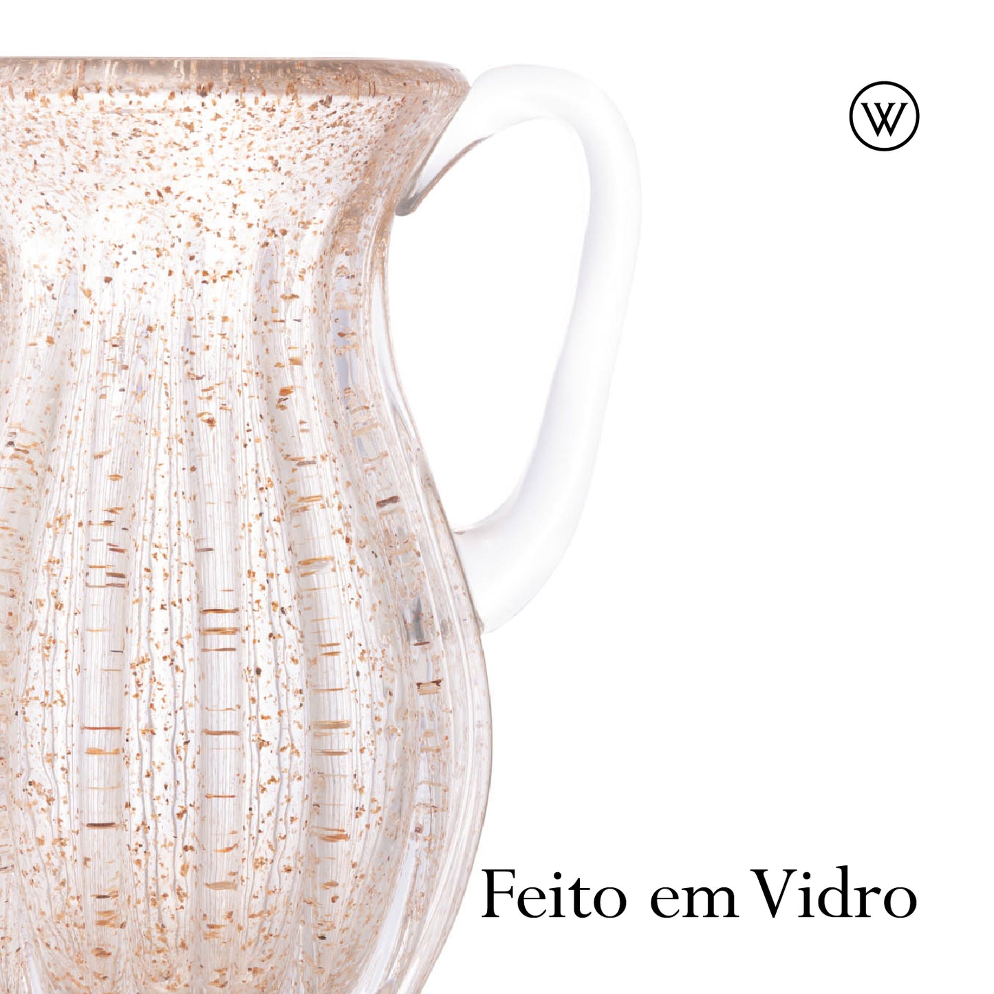 Jarra de Vidro Italy Transparente e Dourado 1,4L - Wolff