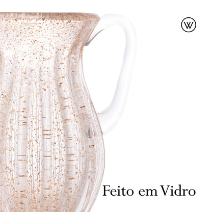 Jarra de Vidro Italy Transparente e Dourado 1,4L - Wolff