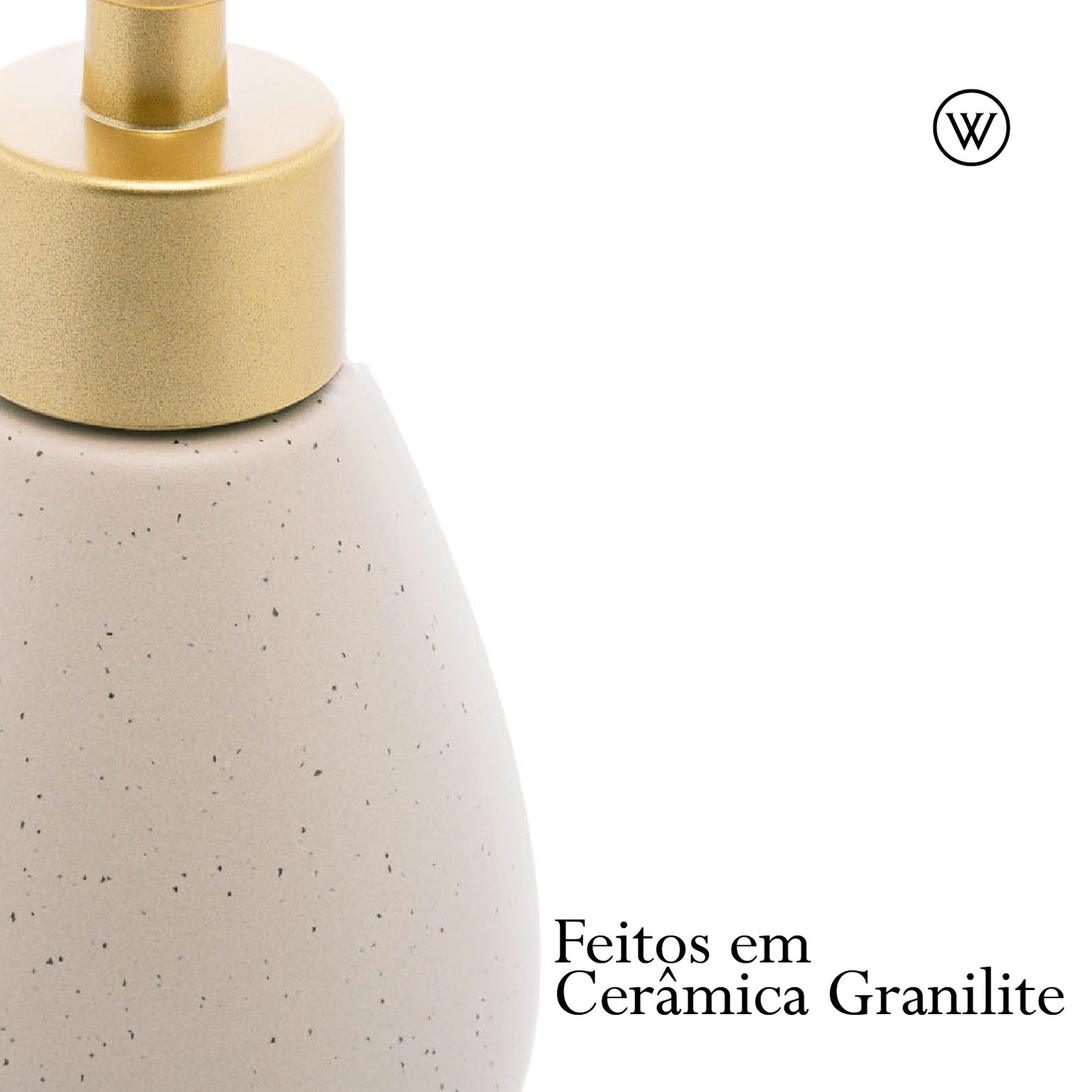 Conjunto 2 Peças para Banheiro de Cerâmica Granilite Nude - Wolff