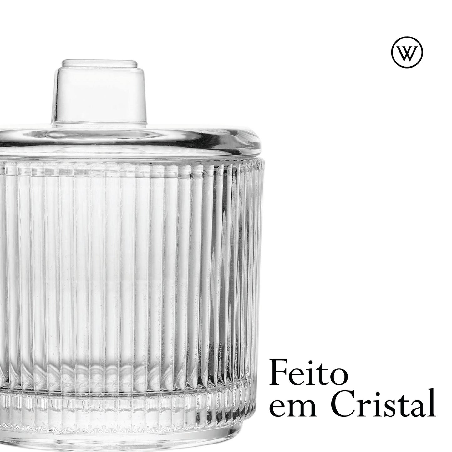 Potiche Lines 8,5cm x 8,5cm x 10cm Cristal - Wolff