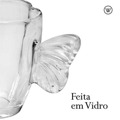 Leiteira de Vidro Butterfly 230ml - Wolff