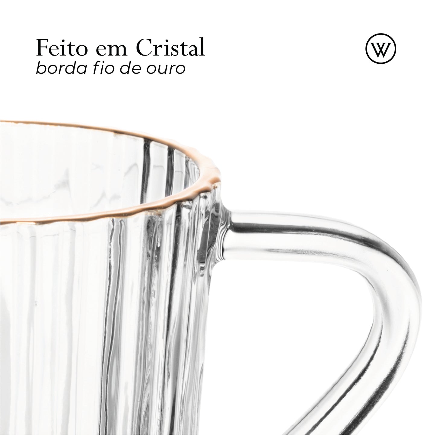 Leiteira de Cristal com Fio de Ouro Império 220ml - Wolff