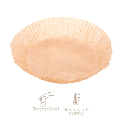 Conjunto de 50 Formas de Papel Descartável para Air Fryer 16cm x 20cm x 4,5cm - Lyor