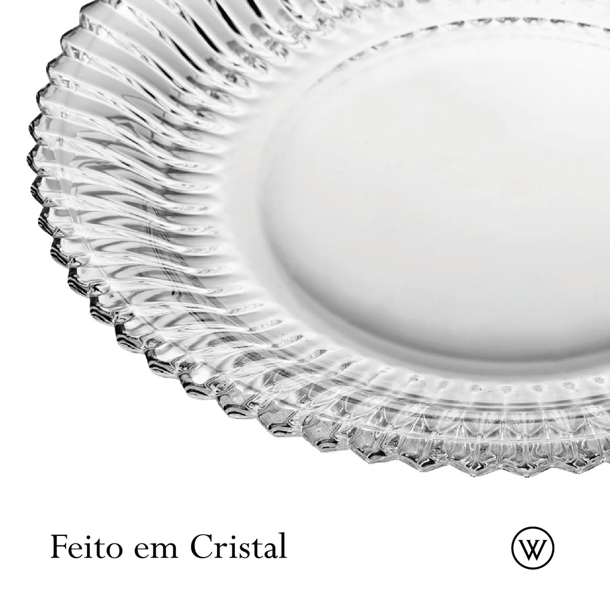 Prato para Sobremesa Império 20cm Cristal - Wolff
