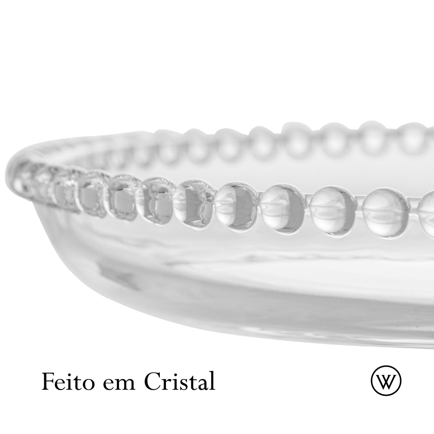 Prato de Cristal com Pé Pearl 20cm x 9cm - Wolff