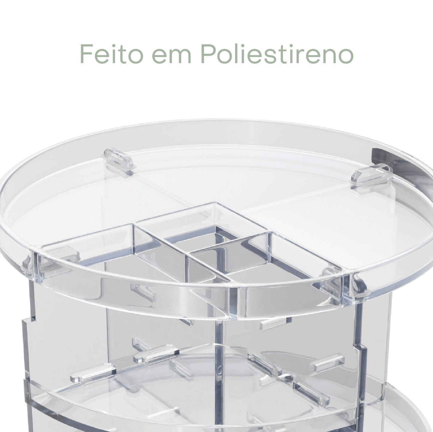 Organizador Giratório My Box 23,5cm x 23,5cm x 30cm Poliestireno - Lyor