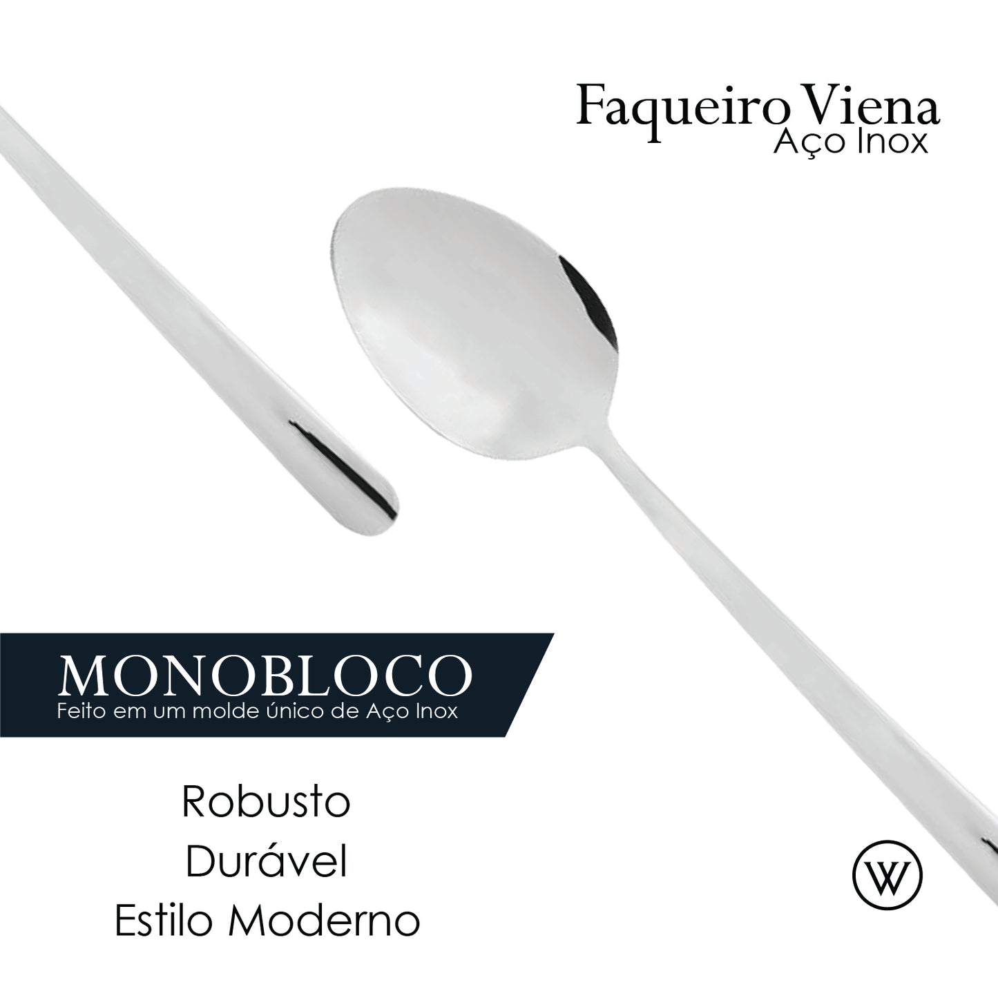 Conjunto 6 Colheres para Sobremesa Viena Aço Inox - Wolff