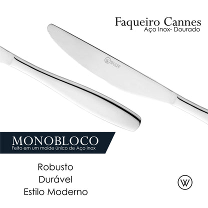 Faqueiro 24 Peças Cannes Aço Inox - Wolff