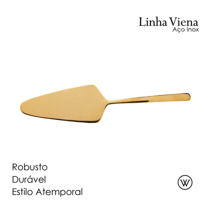 Espátula para Bolo Viena Dourada Aço Inox - Wolff