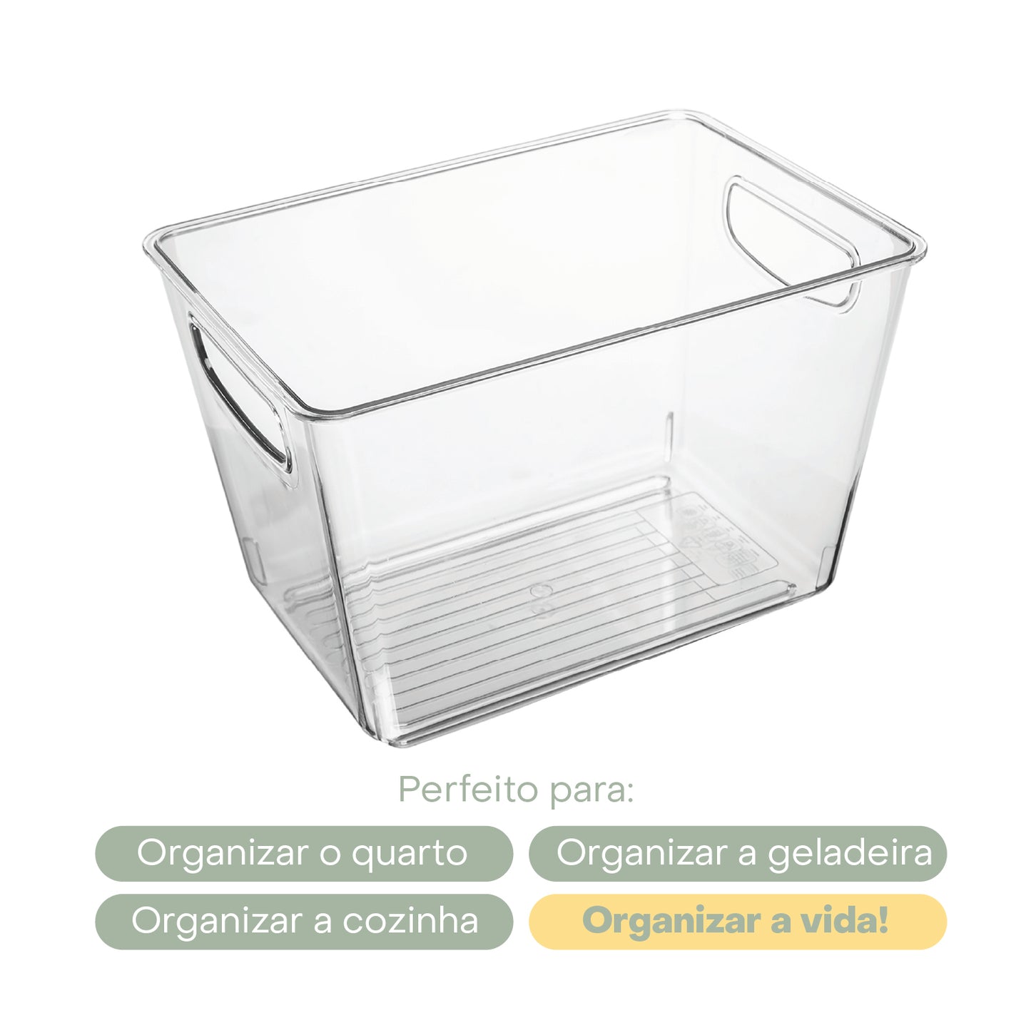 Caixa Organizadora com Alça My Box 20cm x 14cm x 13cm Plástico - Lyor