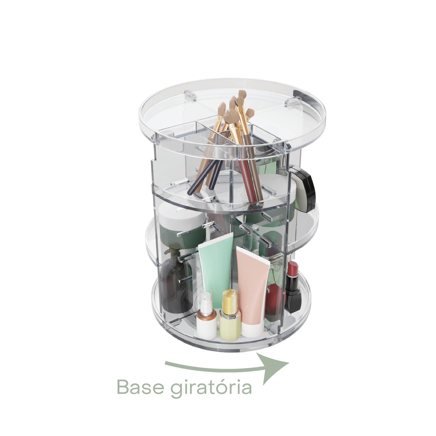 Organizador Giratório My Box 23,5cm x 23,5cm x 30cm Poliestireno - Lyor