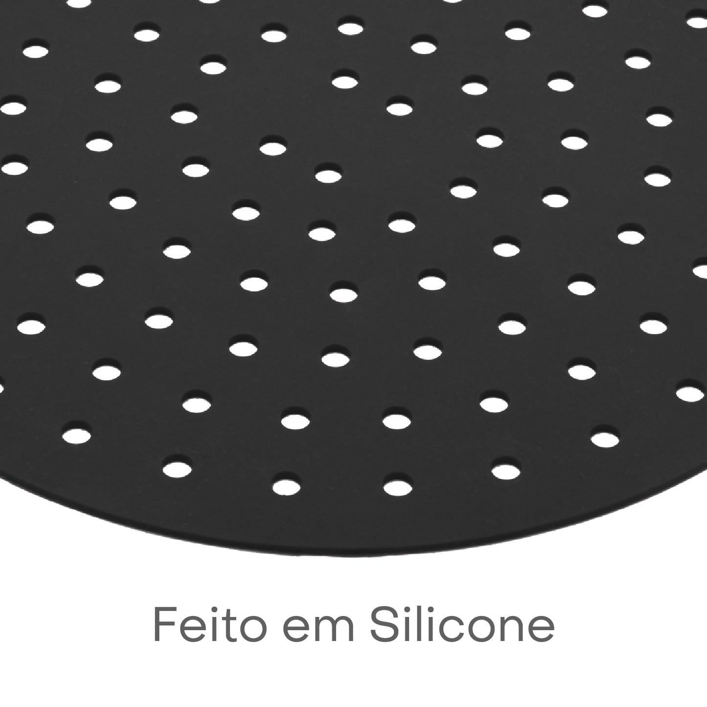 Tapete Protetor de Silicone para Fritadeira Air Fryer e Fogão Indução Redondo Preto 18,5cm - Lyor