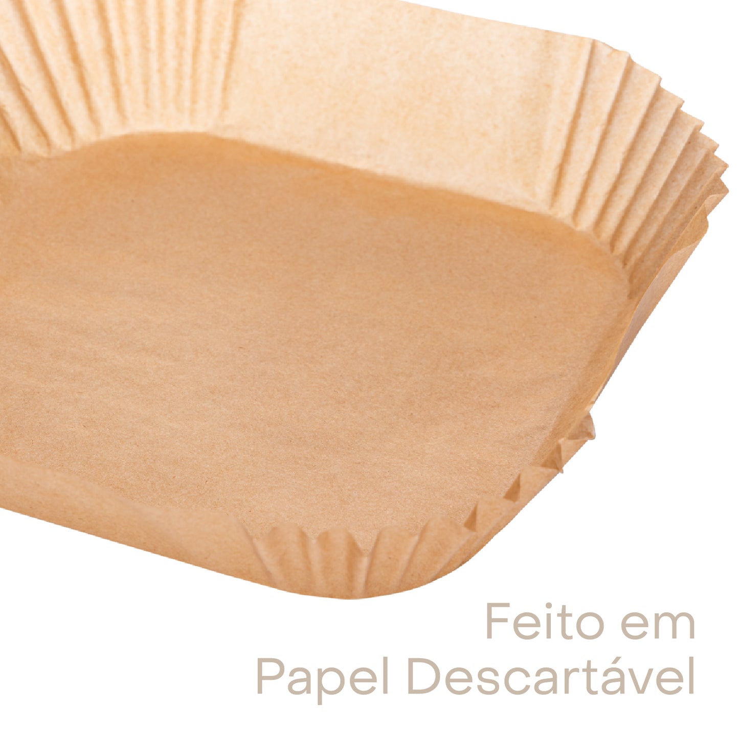 Conjunto de 50 Formas de Papel Descartável para Air Fryer 16cm x 16cm x 4,5cm - Lyor