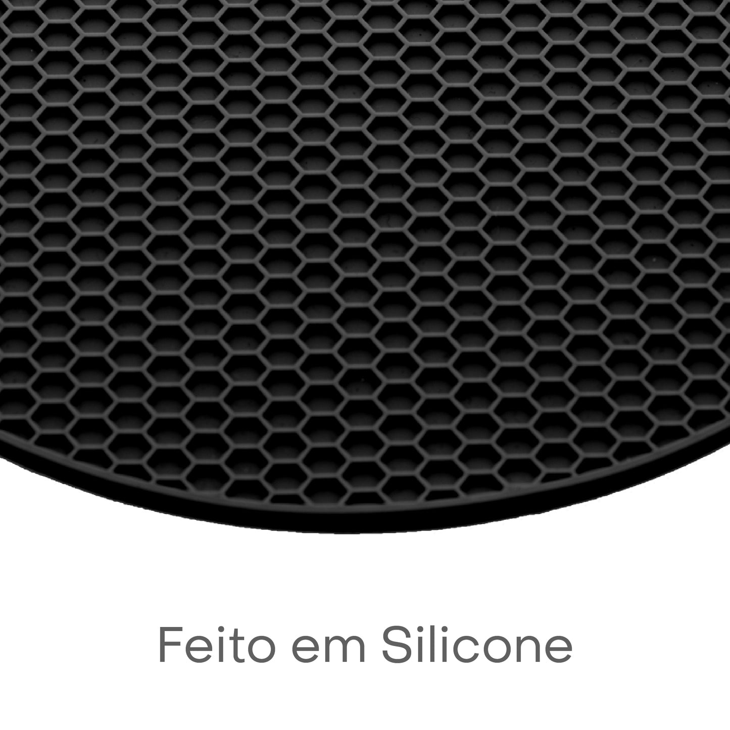 Descanso para Panela Redondo de Silicone Preto 17,5cm - Lyor