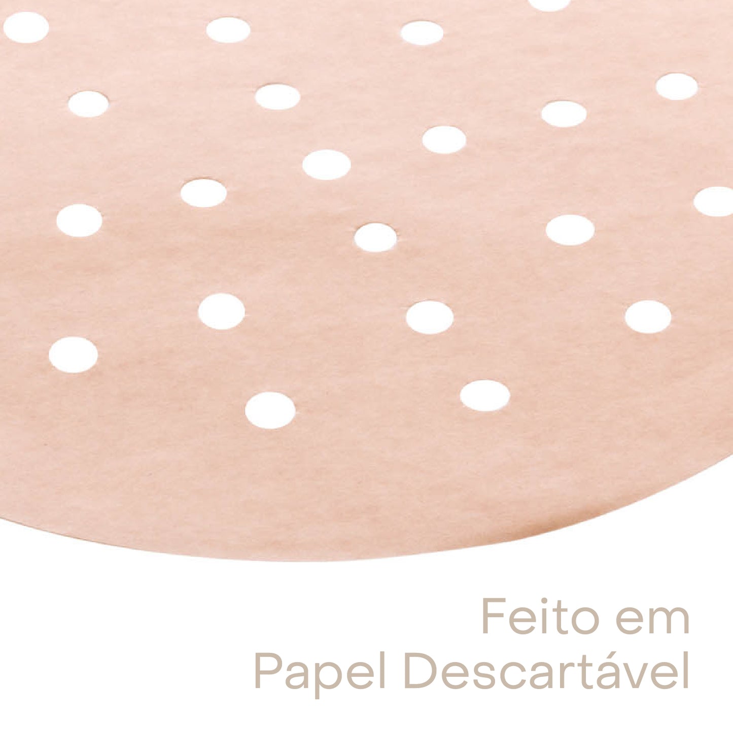 Conjunto de 50 Tapetes Redondos de Papel Descartável para Air Fryer 18,5cm x 18,5cm - Lyor