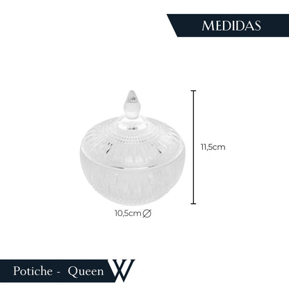 Potiche Decorativo de Cristal Queen 11cm x 12cm - Wolff
