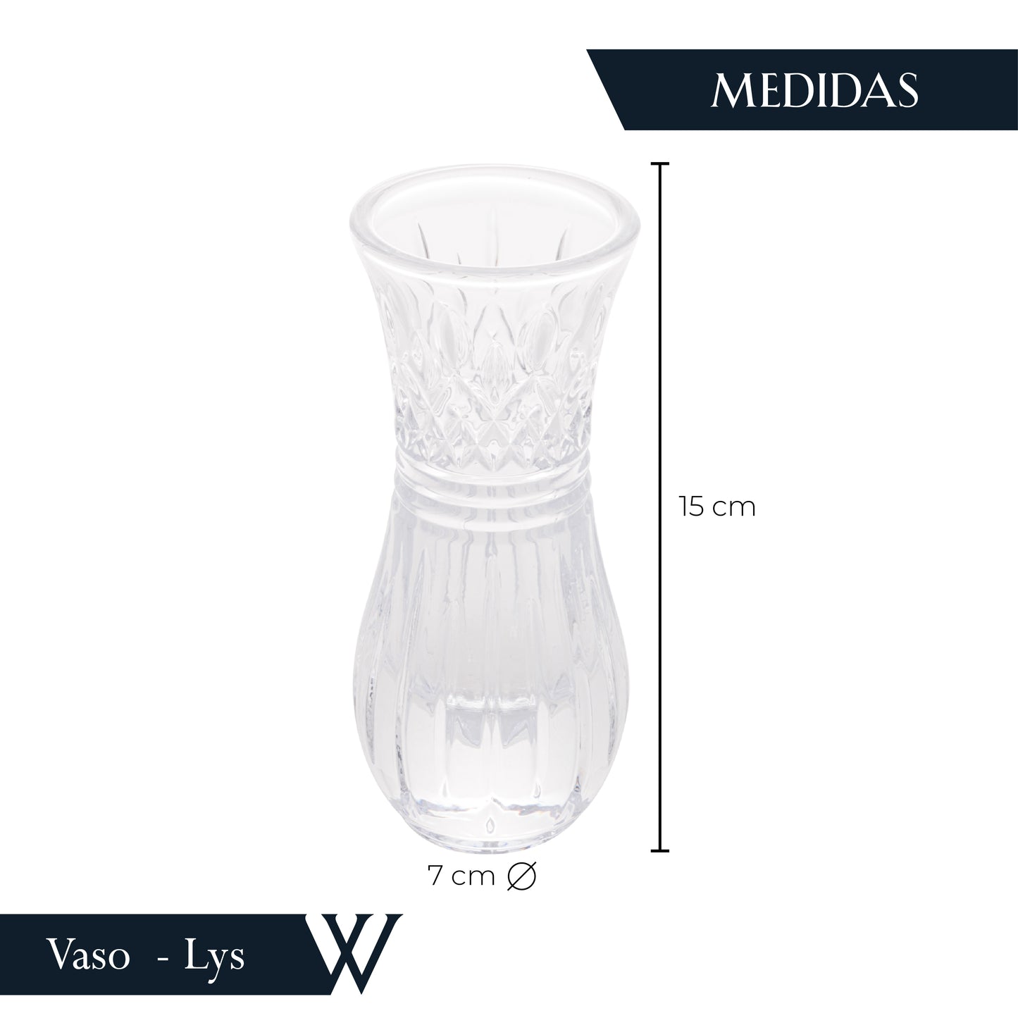 Vaso de Cristal Lys 7cm x 15cm - Wolff