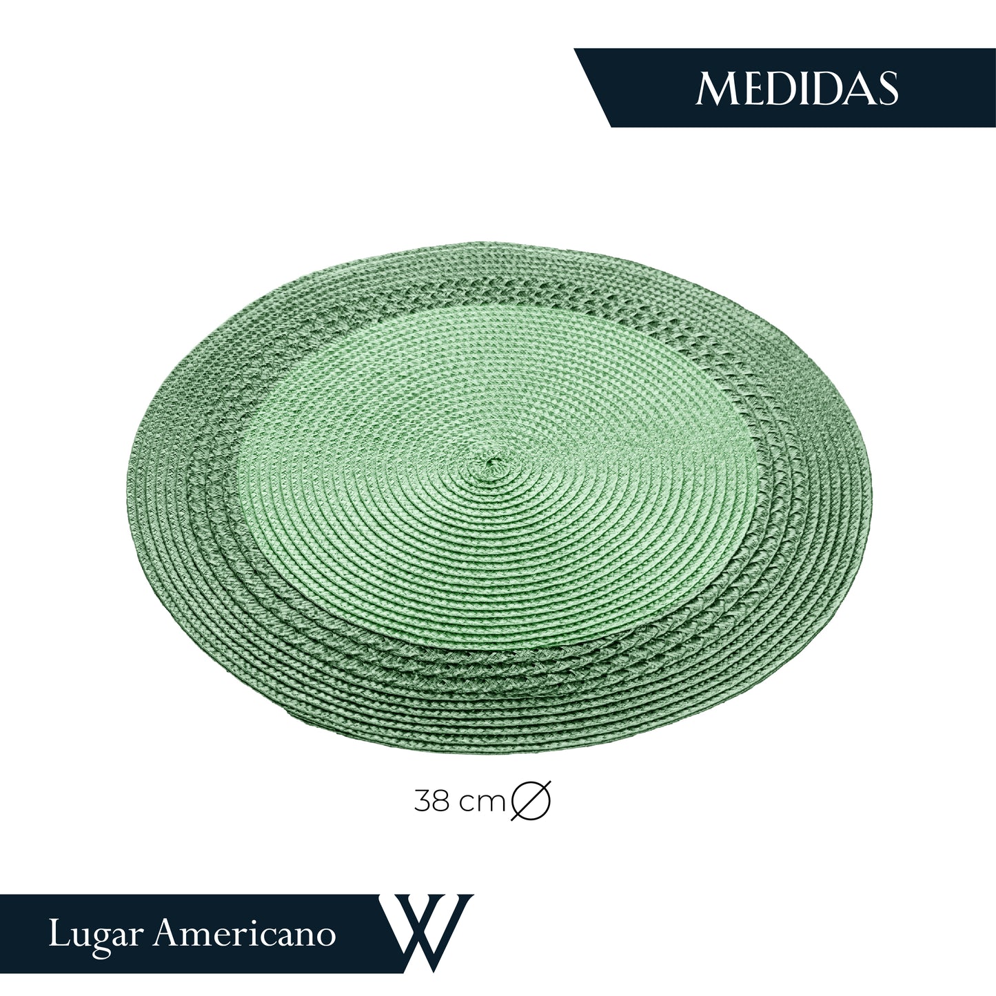 Lugar Americano de Polipropileno Verde 38cm - Wolff