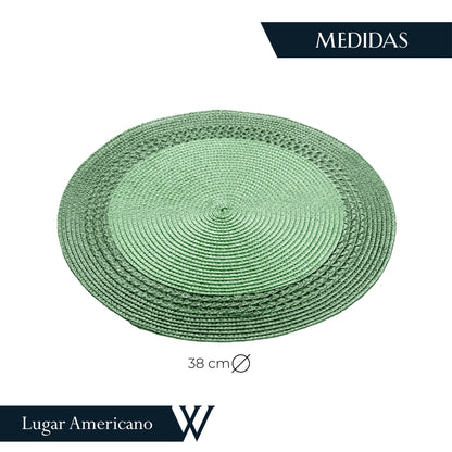 Lugar Americano de Polipropileno Verde 38cm - Wolff