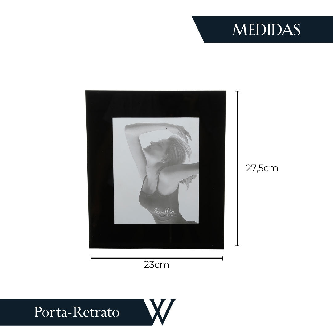 Porta-Retrato de Vidro Preto 15cm x 20cm - Wolff