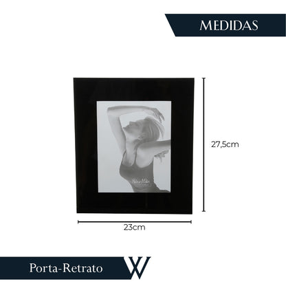Porta-Retrato de Vidro Preto 15cm x 20cm - Wolff