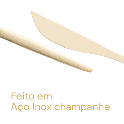 Faqueiro 16 Peças de Aço Inox Ópera Champanhe - Lyor