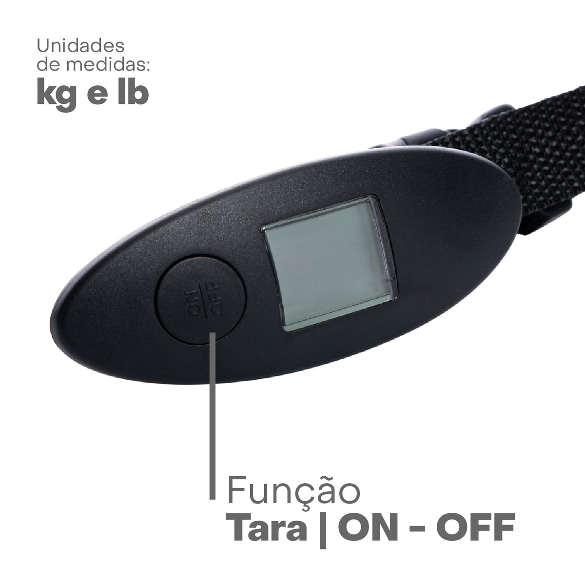 Balança Digital para Bagagem de Plástico Abs Preto 10cm x 3,5cm x 2,5cm - Lyor