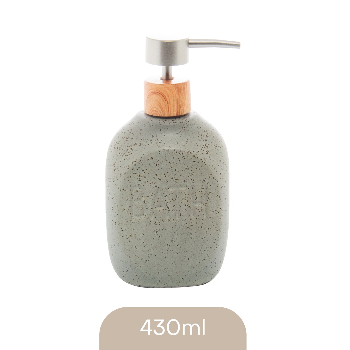 Porta Sabonete Líquido de Cerâmica Granilite Bath Cinza 430ml - Lyor