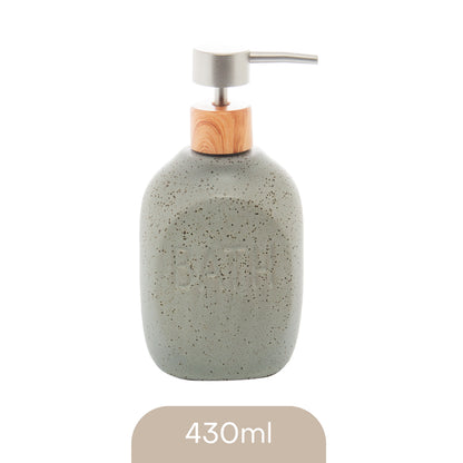 Porta Sabonete Líquido de Cerâmica Granilite Bath Cinza 430ml - Lyor