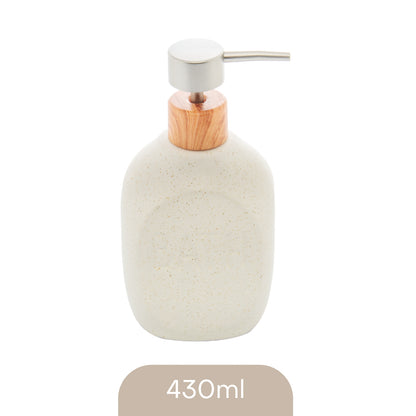 Porta Sabonete Líquido de Cerâmica Granilite Bath Branco 430ml - Lyor