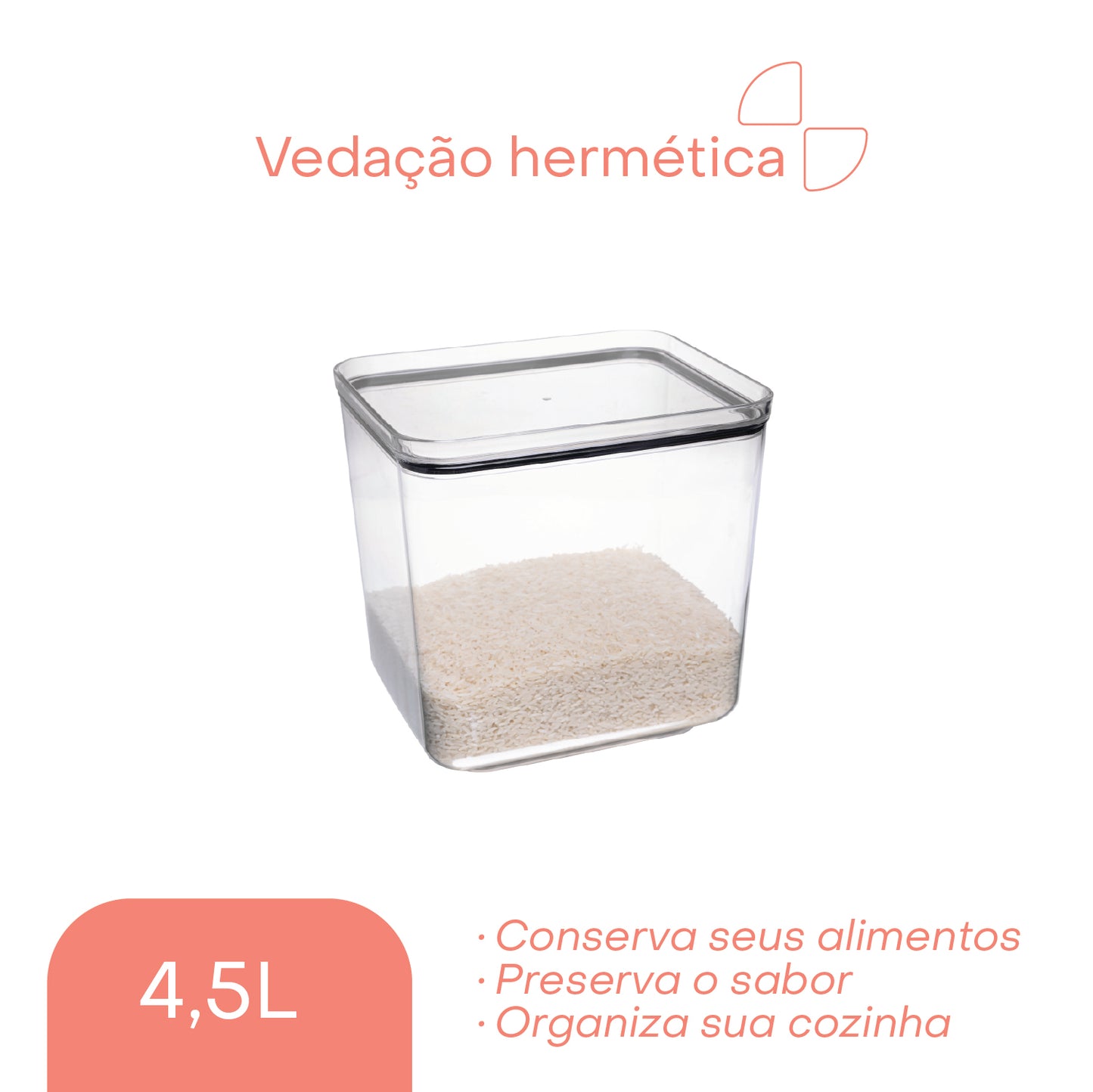 Pote Hermético de Poliestireno My Box 2,8L - Lyor