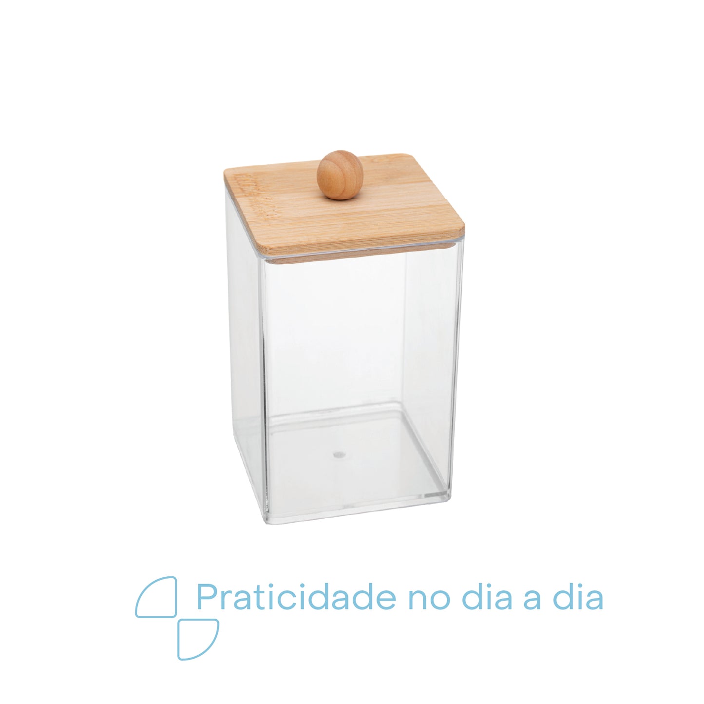 Organizador com Tampa de Bambu My Box 7,1cm x 11,5cm Poliestireno - Lyor
