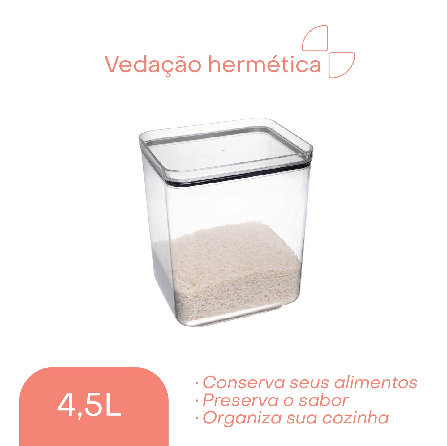 Pote Hermético de Poliestireno My Box 4,5L - Lyor
