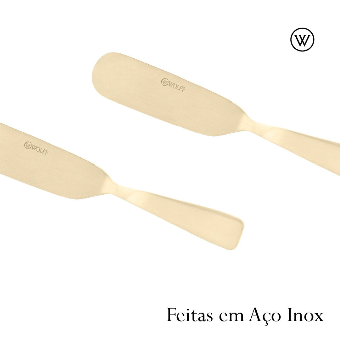 Conjunto 4 Espátulas de Aço Inox Dourado - Wolff