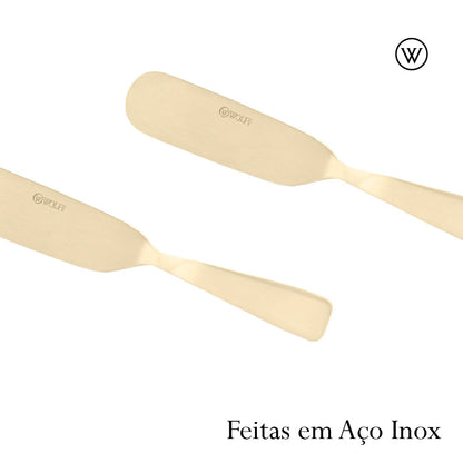 Conjunto 4 Espátulas de Aço Inox Dourado - Wolff