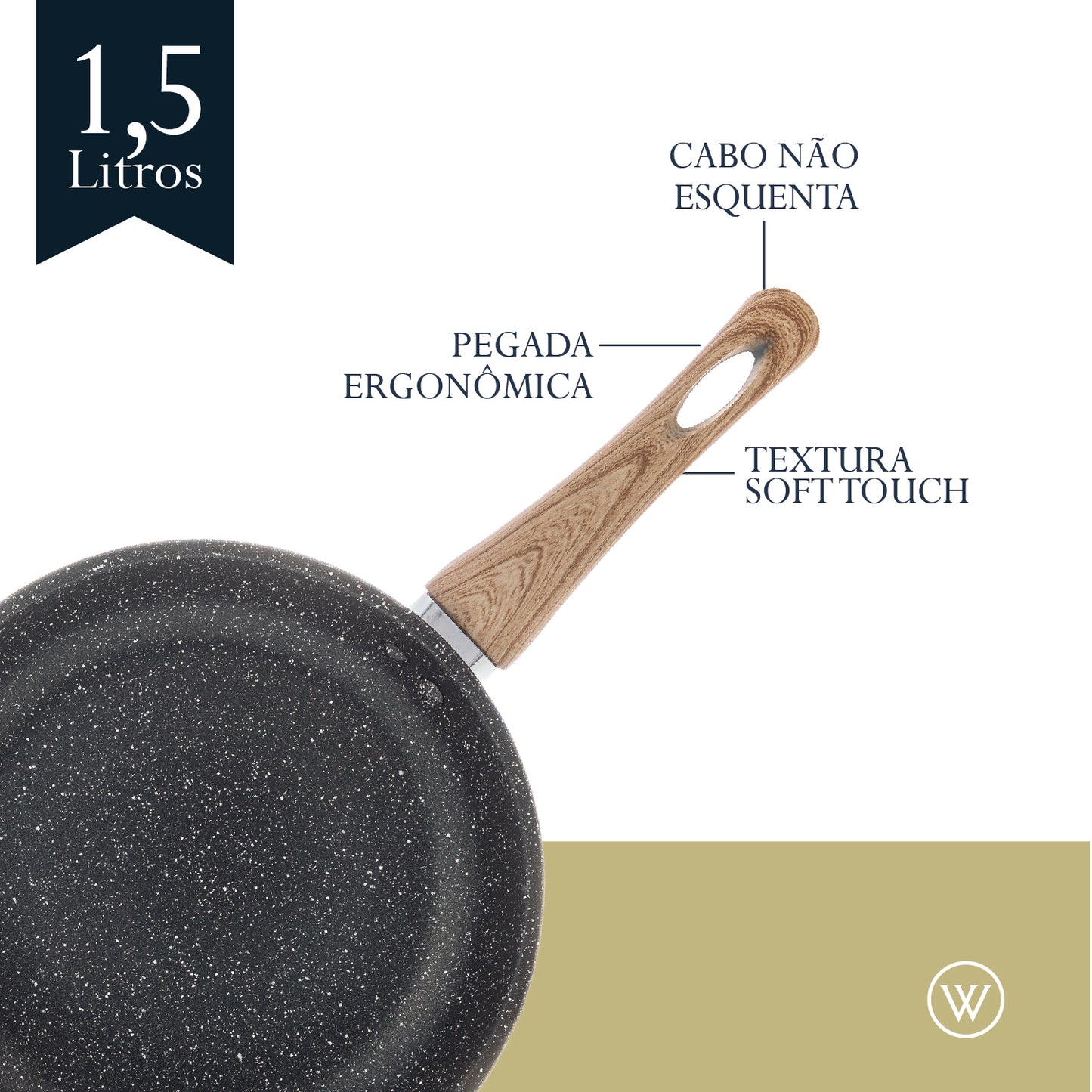 Frigideira de Indução em Alumínio com Revestimento Cerâmico 24cm - Wolff