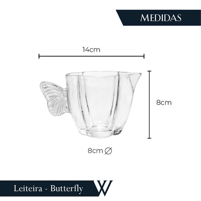 Leiteira de Vidro Butterfly 230ml - Wolff