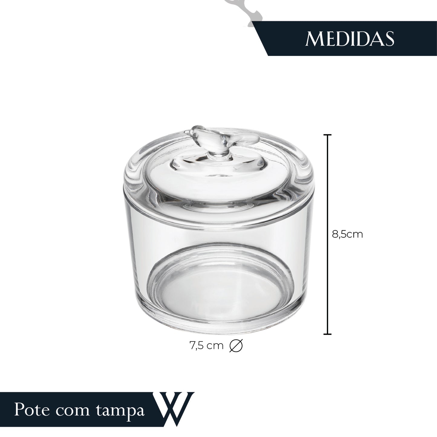 Pote de Cristal Ecológico com Tampa Bird - Wolff