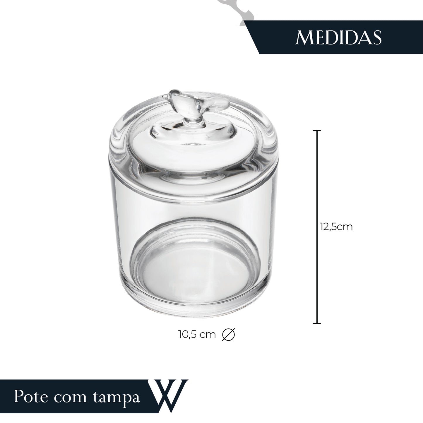 Pote de Cristal Ecológico com Tampa Bird - Wolff