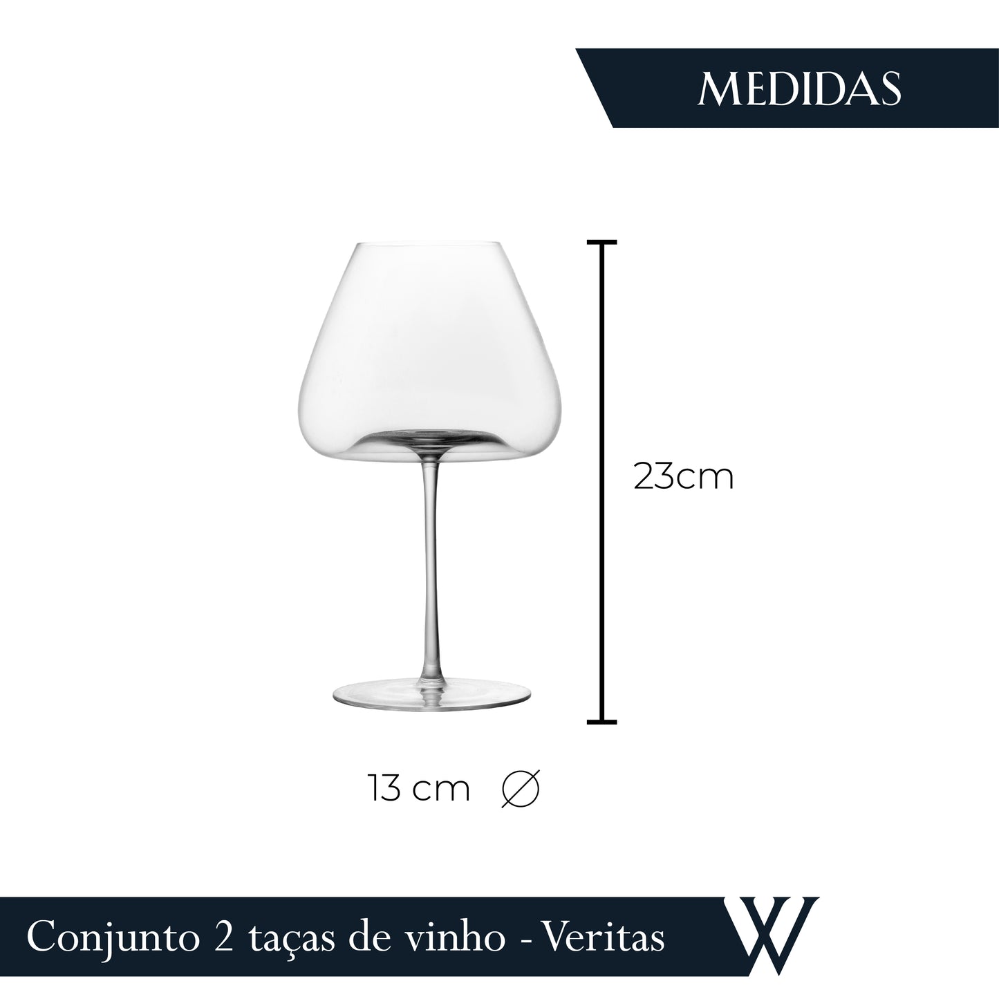 Conjunto 2 Taças de Vinho Audax Veritas 960ml Cristal Ecológico - Wolff