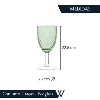 Conjunto 2 Taças de Vidro Reciclado Ecoglass 250ml - Wolff