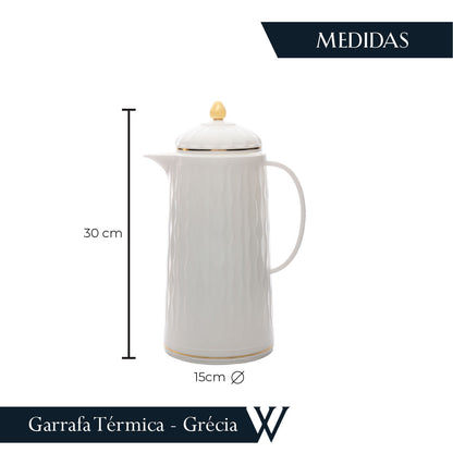 Garrafa Térmica de Plástico Grécia Branca 1L - Wolff