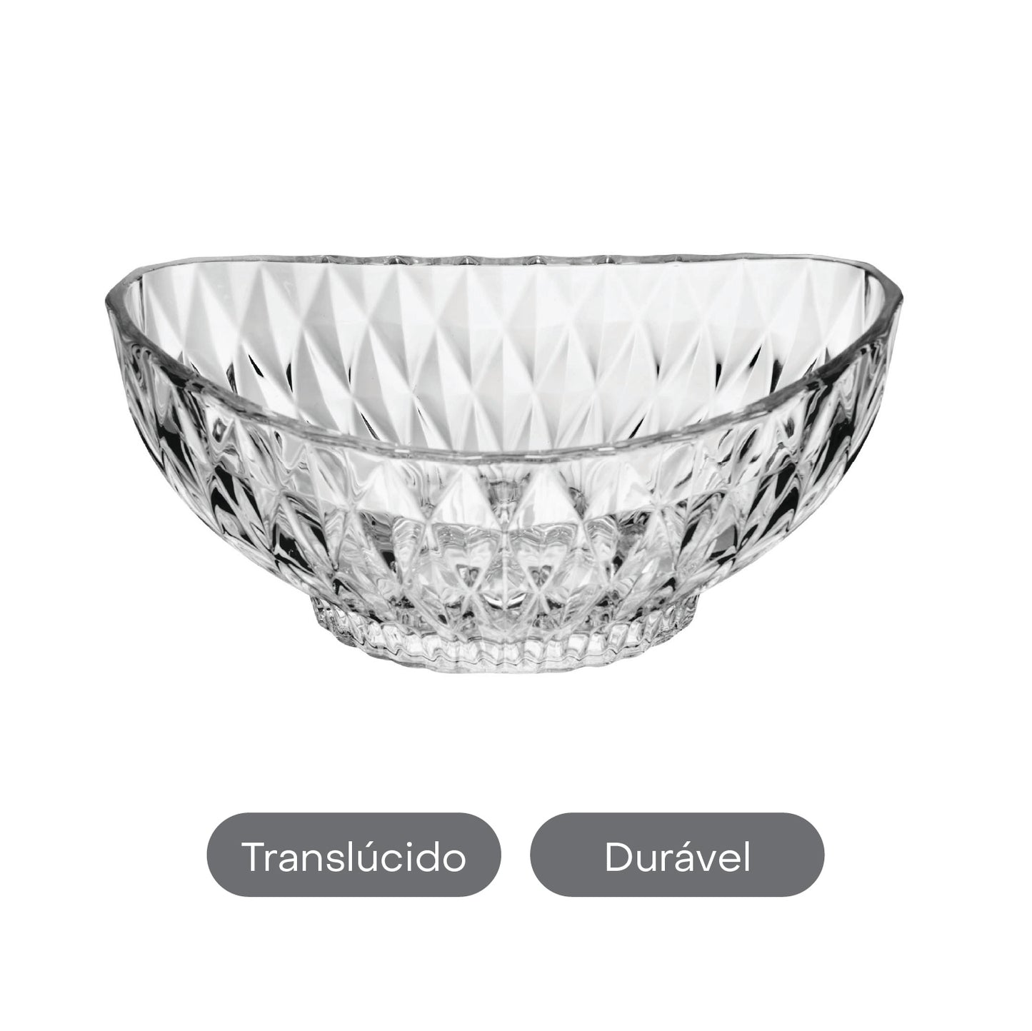 Centro de Mesa de Cristal Ecológico Diamond 28cm x 15cm x 13,5cm - Lyor