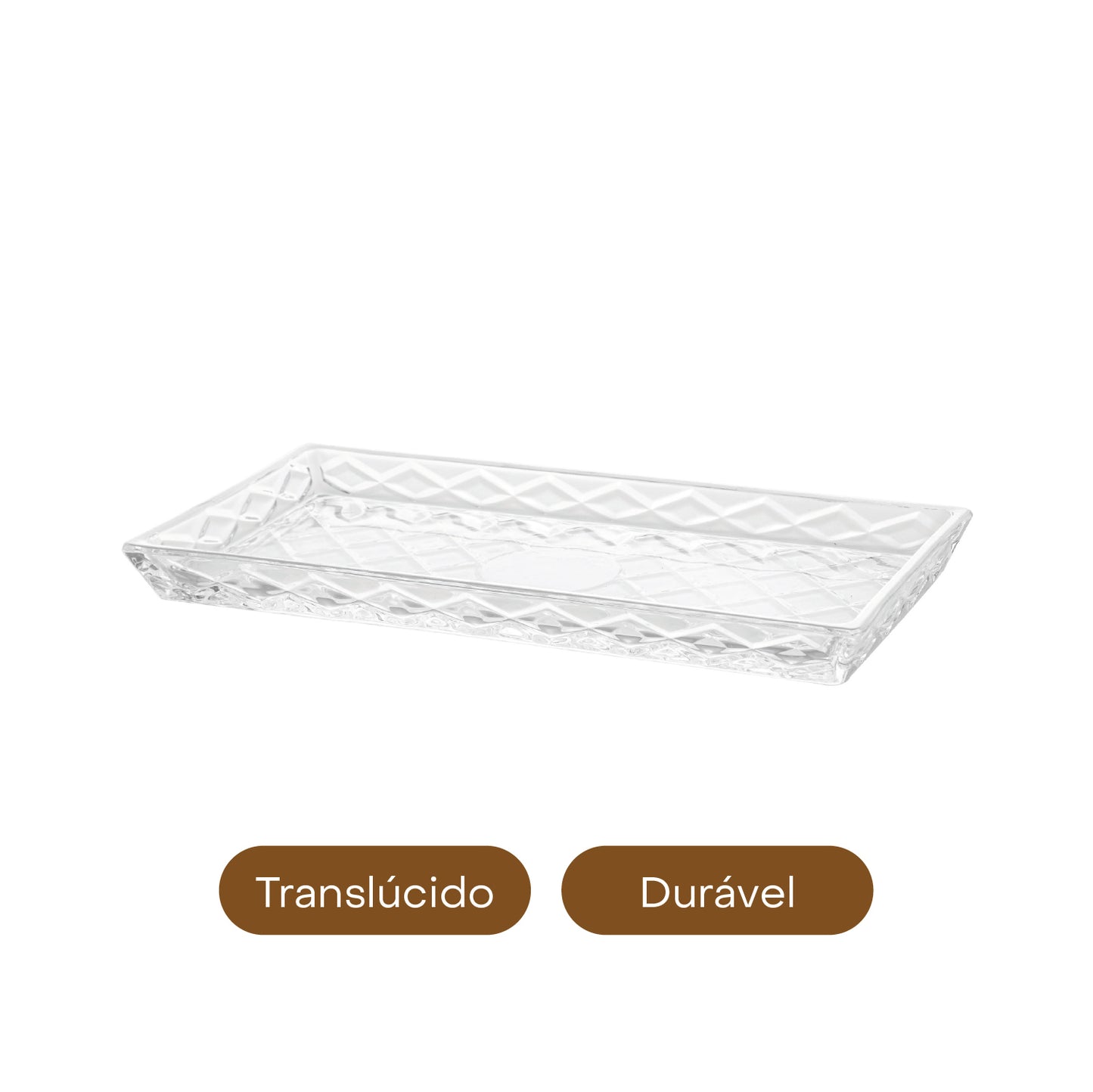 Travessa para Servir de Cristal Deli Diamond 28,5cm x 14,5cm x 2cm - Lyor