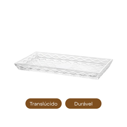 Travessa para Servir de Cristal Deli Diamond 28,5cm x 14,5cm x 2cm - Lyor