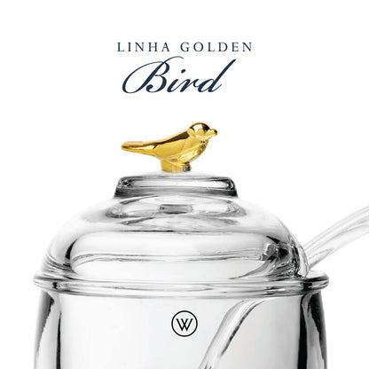 Açucareiro com Colher e Tampa Golden Bird 150ml Cristal Ecológico - Wolff